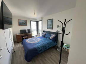 Grande chambre avec salle de bain privative à Nanterre Préfecture proche La Défense Aréna Campus SNCF et Paris